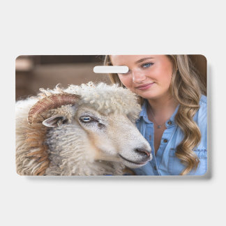 Livestock Show Sheep Photo Customize ID Badge