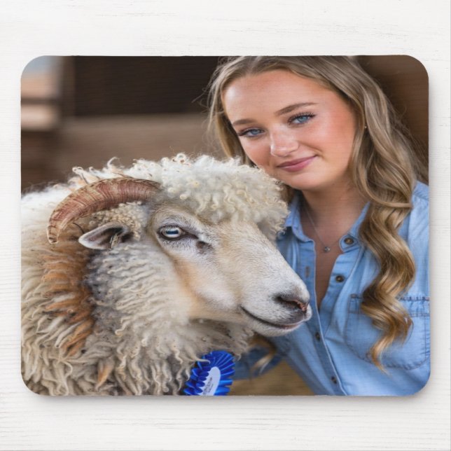 Livestock Show Sheep Photo Customize Mouse Pad (Front)