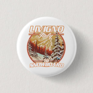 Livigno italy Snowboarding logo 3 Cm Round Badge