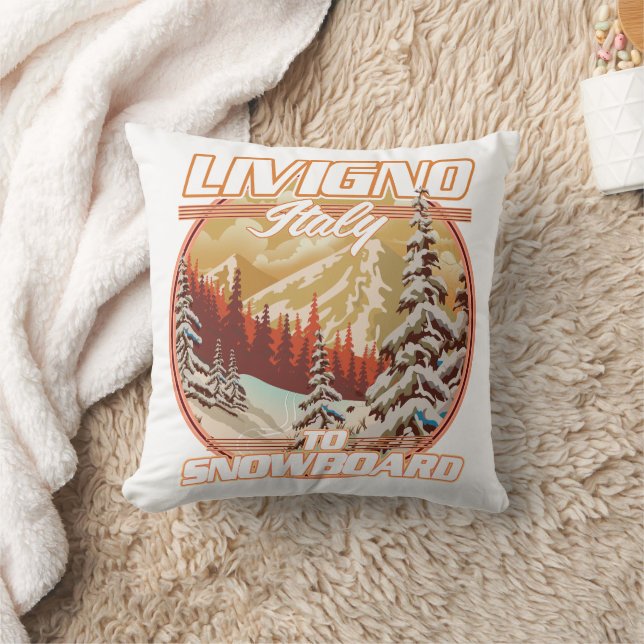 Livigno italy Snowboarding logo Cushion (Blanket)