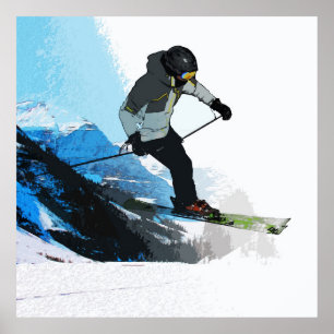 Livin' It! - Downhill Skier   Poster