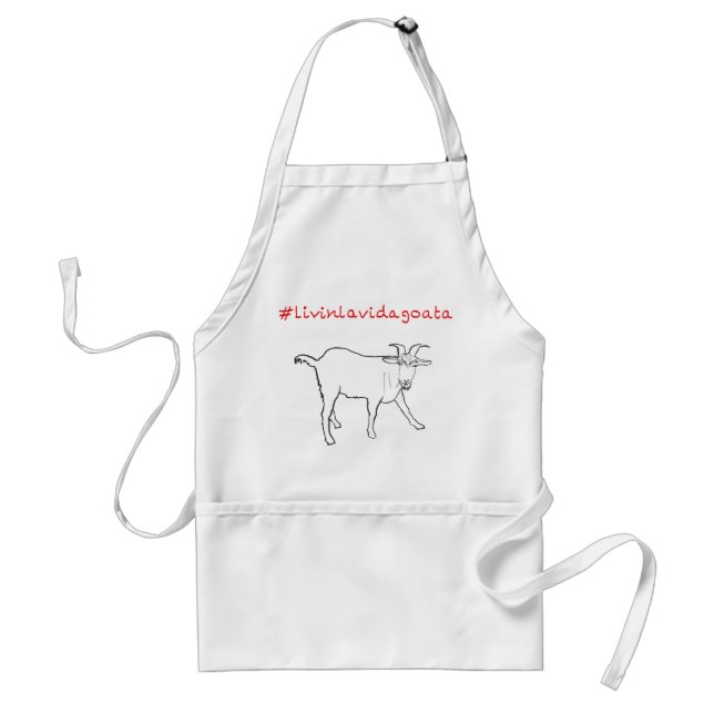 Livin La Vida Goata Funny Quirky Cute Goat Drawing Standard Apron (Front)