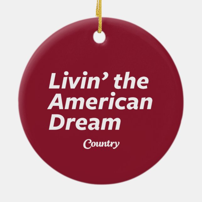 Livin' the American Dream Ceramic Tree Decoration (Back)