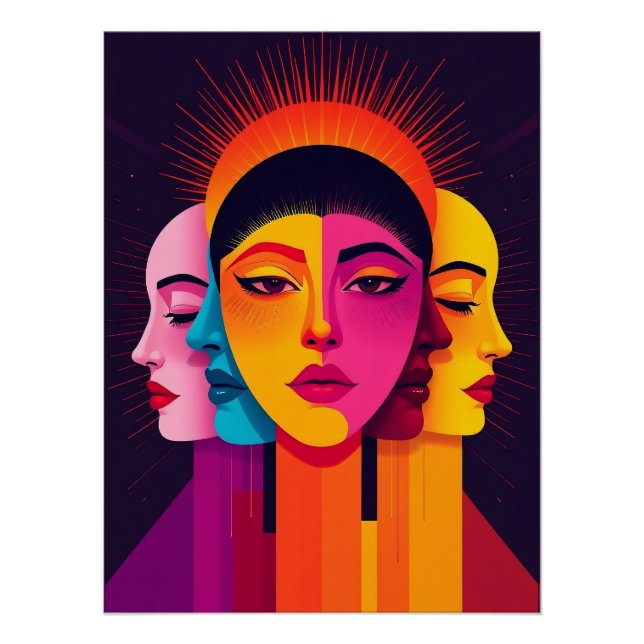 Living abstract geometric minds poster (Front)