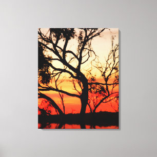 Living Art Sunset Silhouette Wrapped Canvas