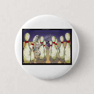 Living Bowling Will Funny Gift, Tees, Cards Etc 6 Cm Round Badge