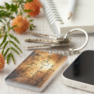 Living By Faith Christian Inspirational Key Ring