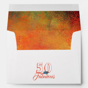 Living Coral 50 and Fabulous Birthday Party Envelope