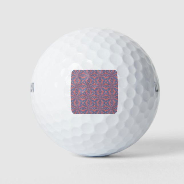 Living Coral And Pacific Blue Seamless Pattern Golf Balls (Front)