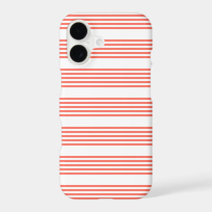 Living coral and white five stripes pattern