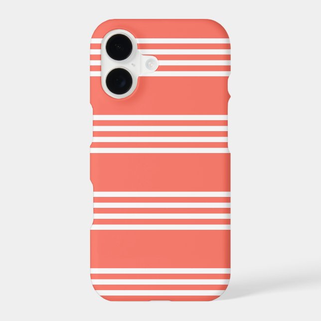 Living coral and white four stripes pattern (Back)