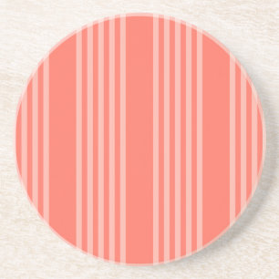 Living coral five stripes pattern coaster