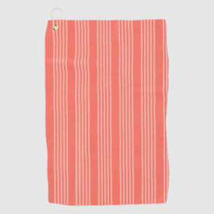 Living coral five stripes pattern golf towel