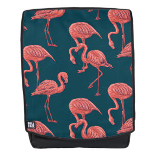 Living coral flamingo pattern backpack