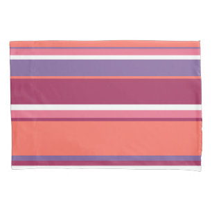 Living coral, red and violet pillowcase