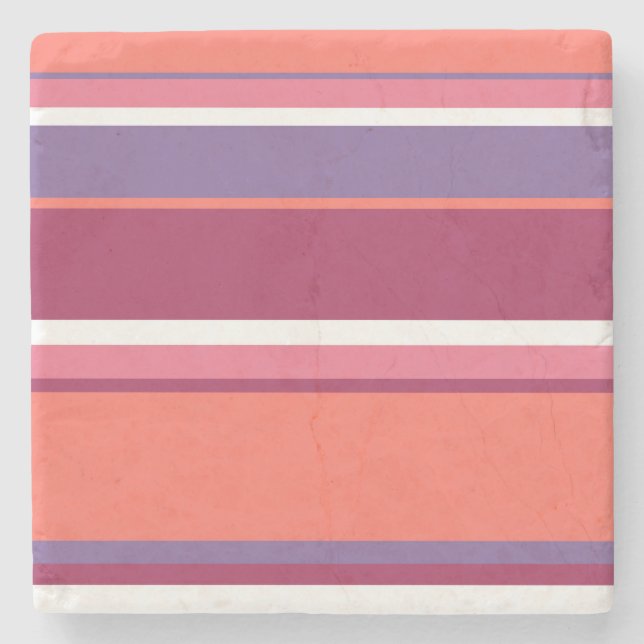Living coral, red and violet stone coaster (Front)