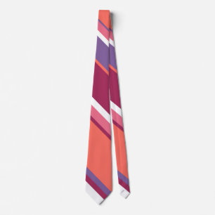 Living coral, red and violet tie