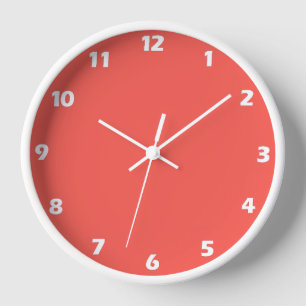 Living Coral Solid Color  Clock