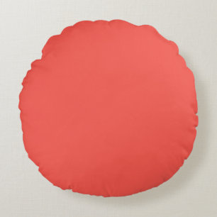 Living Coral Solid Color Round Cushion