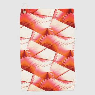 Living coral zigzag or digital saws, under the sun golf towel