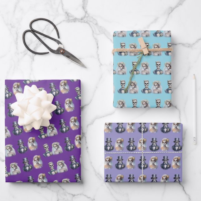 Living Dead Bride & Groom Wrapping Paper Sheet (Front)