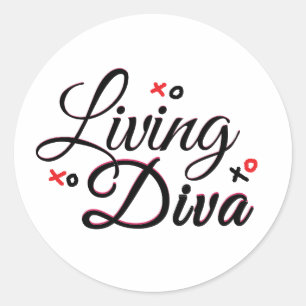Living Diva Classic Round Stickers