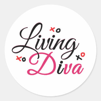 Living Diva in Red Classic Round Stickers