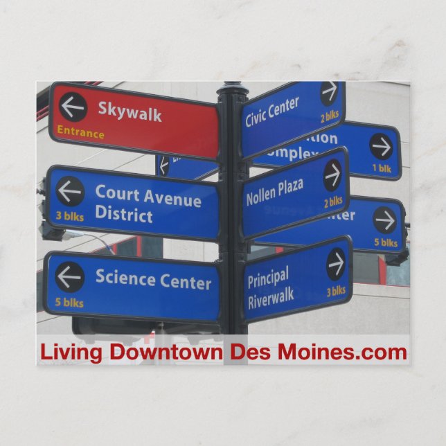 Living Downtown Des Moines Post Cards (Front)
