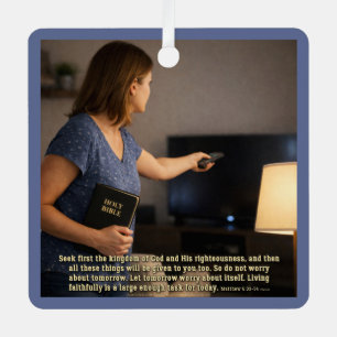 Living faithfully is enough metal tree decoration