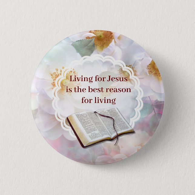 Living for Jesus 6 Cm Round Badge (Front)