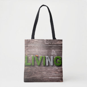 Living Home Wood Board Plank Key Ladybird Ladybug Tote Bag