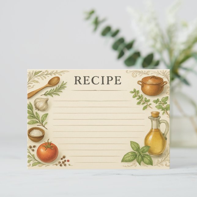 Living in Tuscany Recipe Card (Standing Front)
