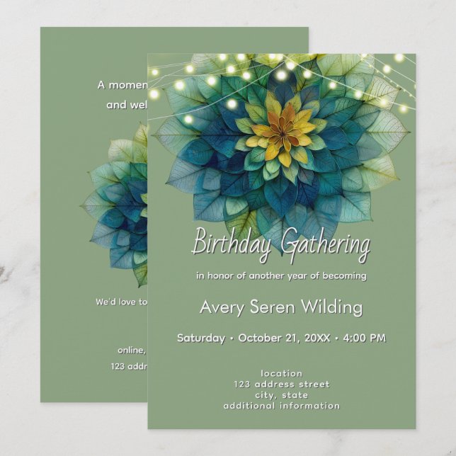 Living Leaves | Mandala Invitation (Front/Back)