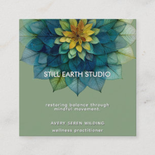Living Leaves   Mandala Square Business Card