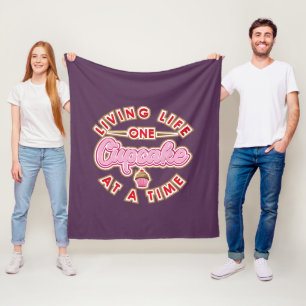 Living Life One Cupcake At A Time Novelty Fleece Blanket