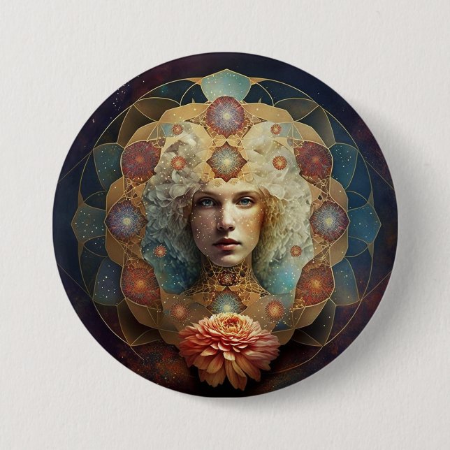 Living Mandala Visionary Art 7.5 Cm Round Badge (Front)