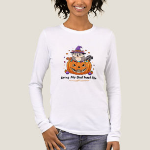 Living My Best Trash Life Halloween Opossum Tri-Blend Shirt