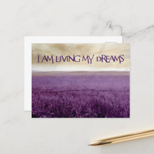 "Living my dreams" Motivation Affirmation Postcard