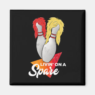 Living On A Spare Bowling League Team Magnet