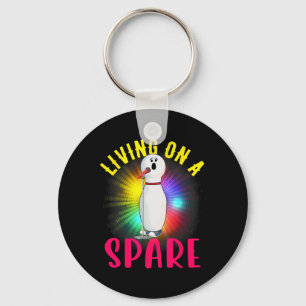 Living On A Spare Shirt Bowling League Team Shirt  Key Ring