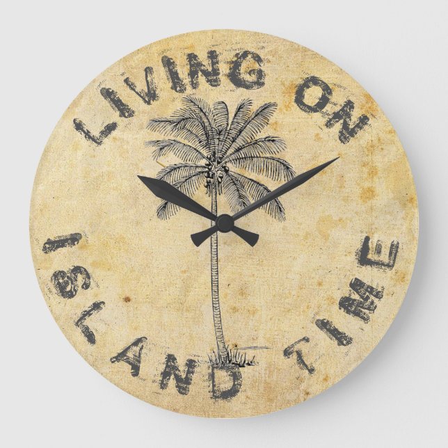 LIVING ON ISLAND TIME LARGE CLOCK (Front)