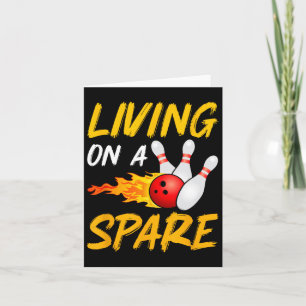 Living On Spare Bowling Pin Strike Bowling Player  Card