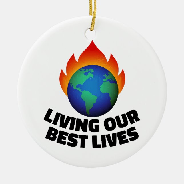 Living our best lives ceramic tree decoration (Front)