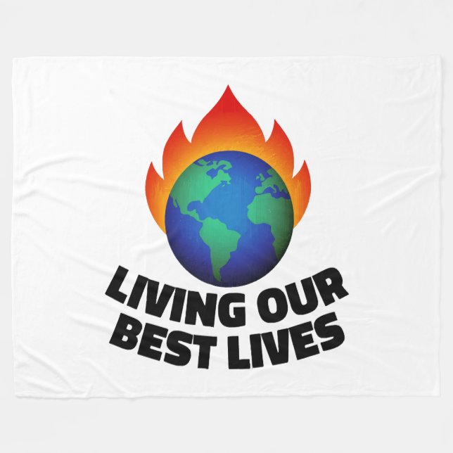 Living our best lives fleece blanket (Front (Horizontal))