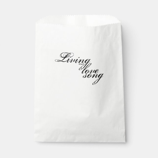 Living Our Love Song Favour Bags (Front)