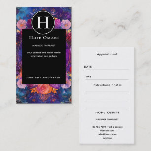 Living Petals   Floral Mandala Design Business Card