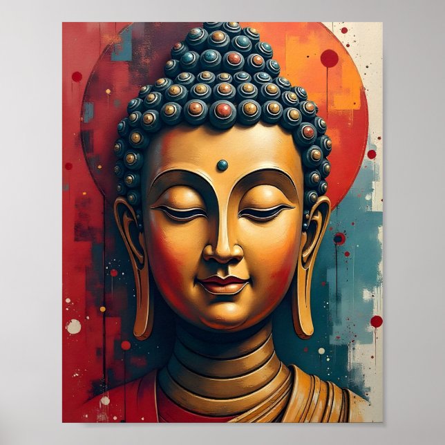 Living Room Wall Decor | Calm Buddha Portrait (Front)