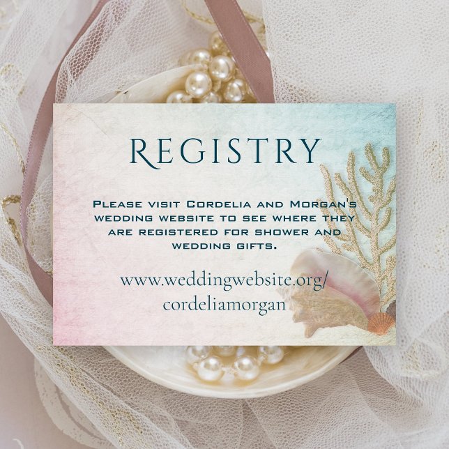 Living Seas Seashells Wedding Registry Enclosure Card (Creator Uploaded)