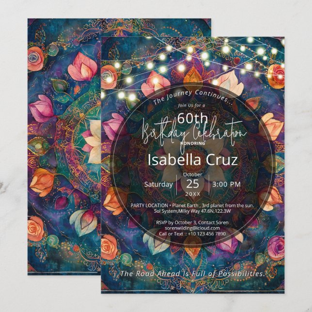 Living Tapestry | Floral Mandala Design Invitation (Front/Back)