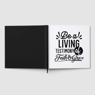 Living Testimony Bible Quote Christian Motivation Guest Book